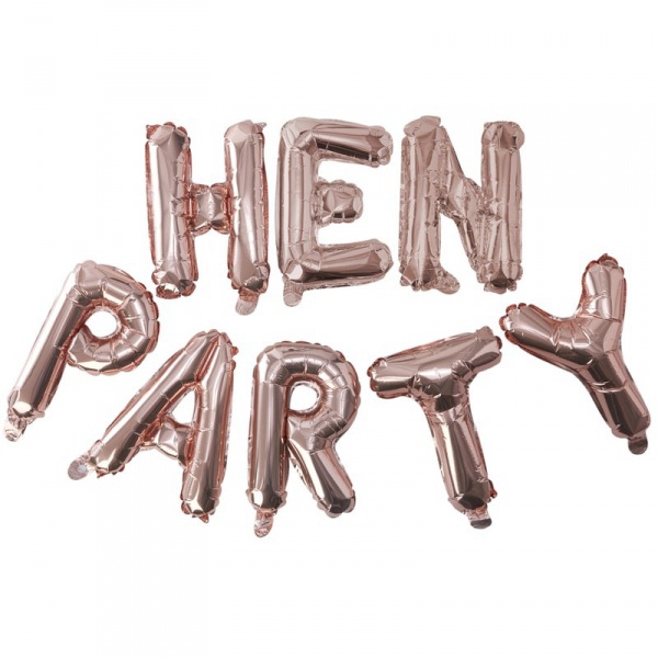 Fóliové zlato-růžové balonky Hen Party