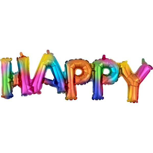 Fóliový balónek Happy Rainbow