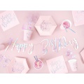Světle růžové talířky Happy B'day!